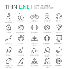 Collection of sport thin line icons