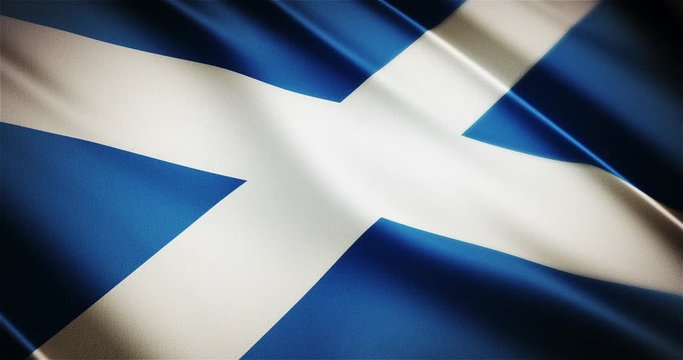 Scotland realistic national flag seamless looping waving animation