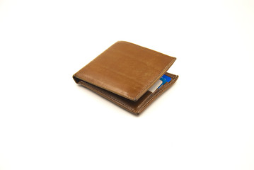 men's leather wallet purse with the card inside