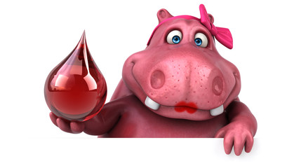 Obraz premium Pink Hippo - 3D Illustration
