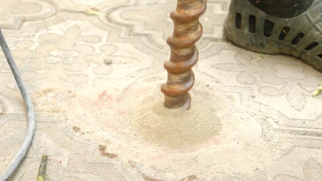 Drill During Operation. Closeup. drilling of the wells. 4k. Slow motion