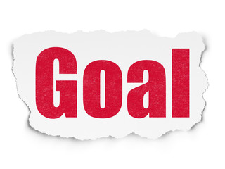 Advertising concept: Goal on Torn Paper background
