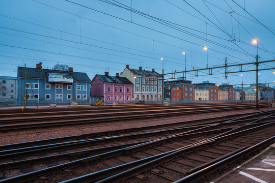 Houses behind railway