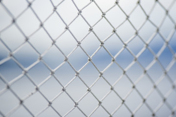 Fototapeta premium A material net that is a decoration on a yacht, performing protective functions. Texture or background.