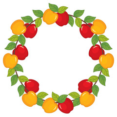 Vector Wreath with Apples