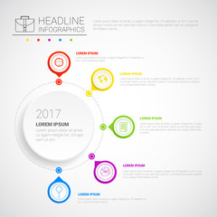 Headline Infographic Design Business Data Graphic Collection Presentation Copy Space Vector Illustration