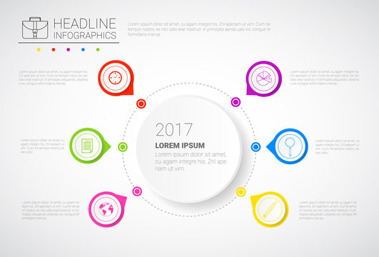 Headline Infographic Design Business Data Graphic Collection Presentation Copy Space Vector Illustration