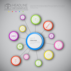 Headline Infographic Design Business Data Graphic Collection Presentation Copy Space Vector Illustration