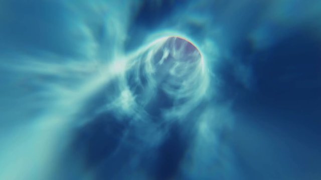 Blue wormhole with final flash