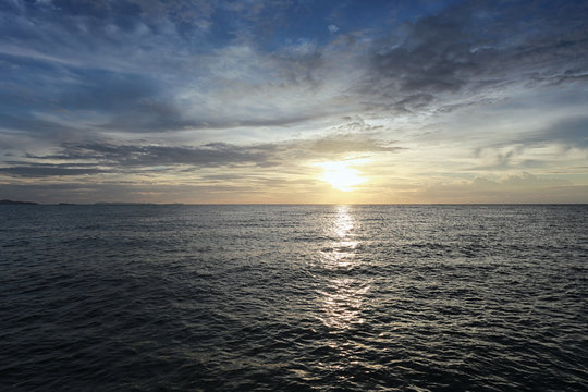 Sunset on sea in Thailand.