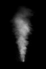 Steam jet over black background