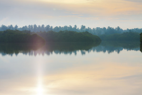 Sunrise at Lake Marawila, Sri Lanka