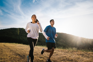 Couple enjoying getting fit together