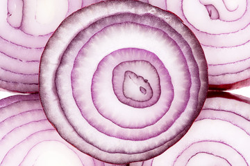 Background of red onion slices