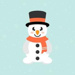 cartoon cute snowman vector