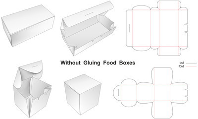 Without Gluing Food Paper Boxes