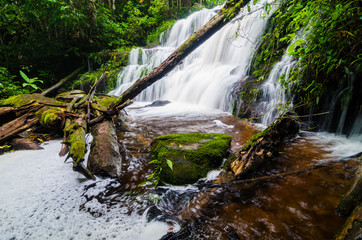 Nature landscape of waterfall hidden in the tropical, Thailand