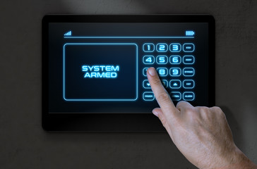 Hand Pressing Modern Home Security