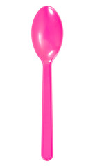 Small plastic ice cream spoon isolated on white.Ice cream spoon isolated