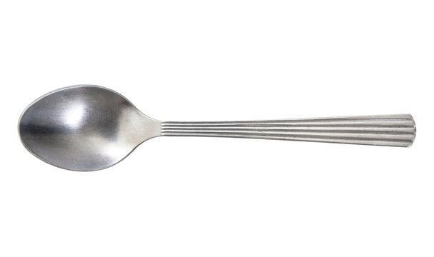 silverware, table silver, silver spoon isolated