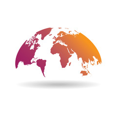 World map globe isolated on white background Vector. Unique world map shape.