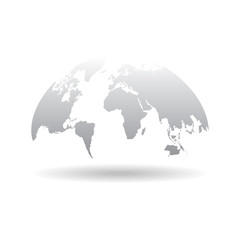 World map globe isolated on white background Vector. Unique world map shape.