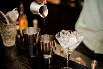 Making Irish Coffee in a fancy restaurant