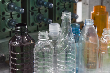 The various type  sample of plastic bottle.Plastic bottle container product.