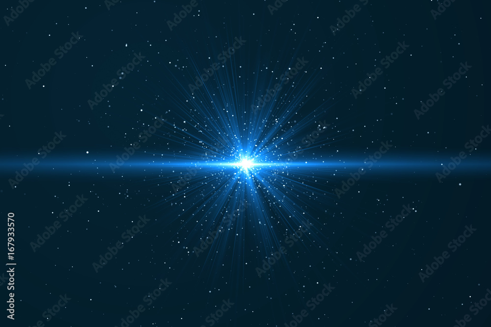 Canvas Prints sunburst with lens flare light over black background. easy to add overlay or screen filter over phot
