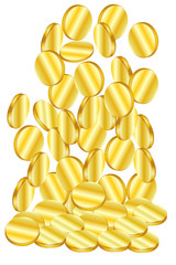 Rain of gold coins. Wealth, success, profit