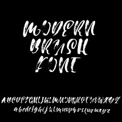 Hand drawn elegant calligraphy font. Modern brush lettering. Grunge style alphabet. Vector illustration.