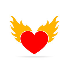Heart in flame. Vector illustration