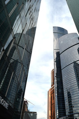 Fototapeta na wymiar Skyscrapers in Moscow city, Russia: 21 of July 2017
