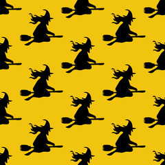 Witch on the broom pattern