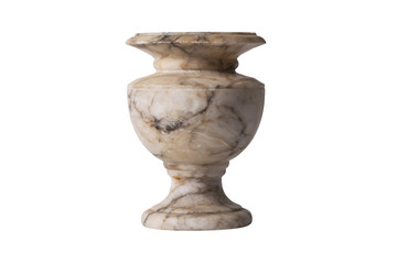 Marble vase isolated on white background