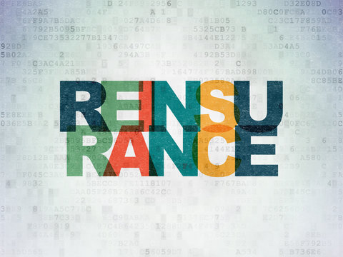 Insurance concept: Reinsurance on Digital Data Paper background