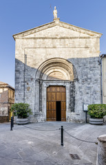 Facade of Collegiata di San Giovanni Battista church, Chianciano Terme, Tuscany, Italy