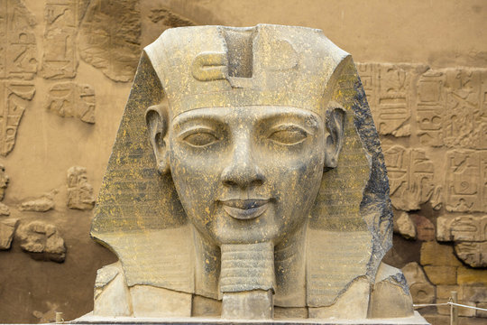 Ramses II's head, Luxor Temple, Luxor, Egypt