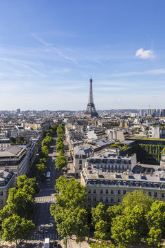 Eiffel Tower from the Arc de Triomphe, Paris, France
