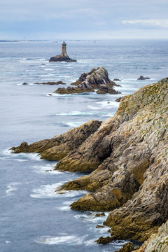 France, Brittany (Bretagne), Finistere department, Plogoff. Phare de la Vieille lighthouse, Pointe du Raz.