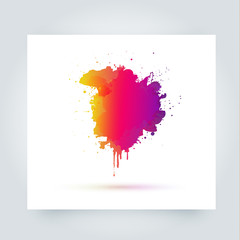 Vector abstract color background with big splash. Grunge Colorful Vector Illustration. Splatter template. Paint set for design use. Ink spot