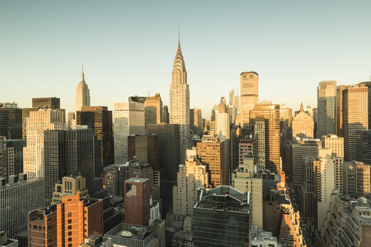 Empire State Building and Chysler Buildings, Midtown Manhattan, New York City, USA