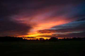 Beautiful sunset sky background or Landscape sunset. sunset with clouds