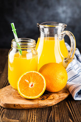 Fototapeta na wymiar Jar of orange juice