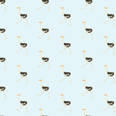 Vector seamless background of ostriches.
