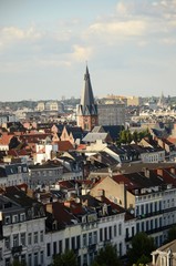 Fototapeta na wymiar Vues de Bruxelles-Ville depuis la grande-roue de la Foire du Midi (Belgique)