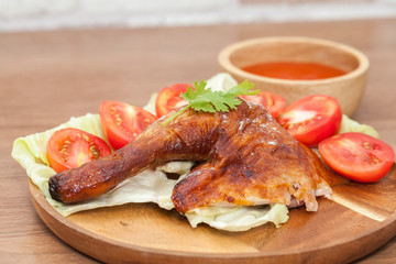 roast wing chicken with sauce