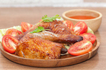 roast wing chicken with sauce