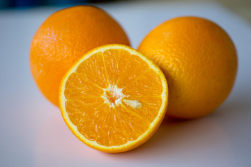 orange mandarins on white background