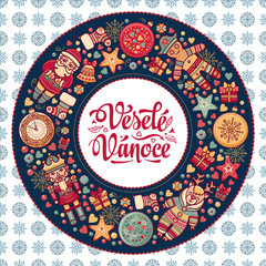 Vesele vanoce -  greeting cards. Xmas in the Czech Republic. 